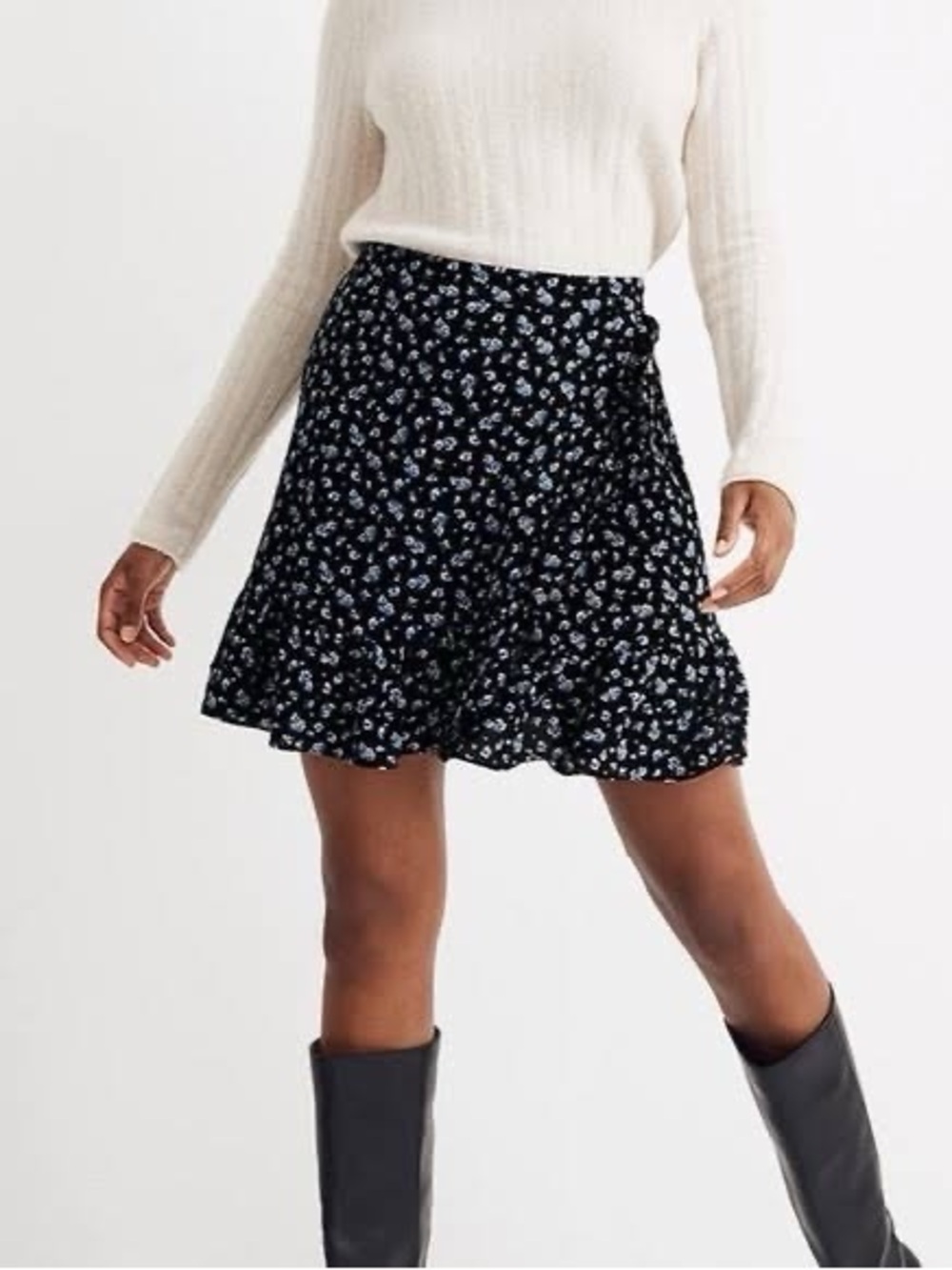 Madewell Floral Ruffle Mini Skirt Floral